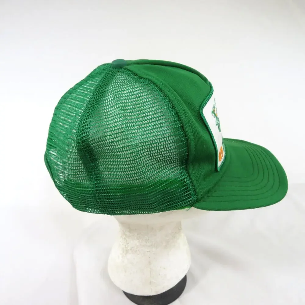 Prairie Trucker Hat Made in USA Cap Green White Gold Mesh One Size Snapback